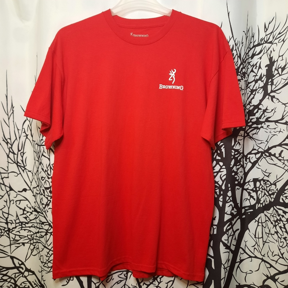 Browning Logo White and Red Short Sleeve T-shirt